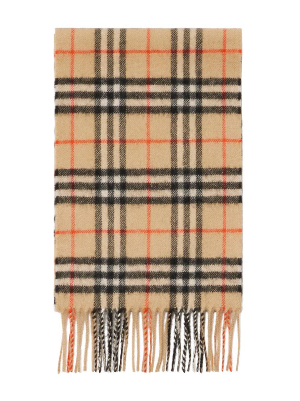 Sciarpa per bambini Burberry Kids beige con motivo Vintage Check - Rubino Kids