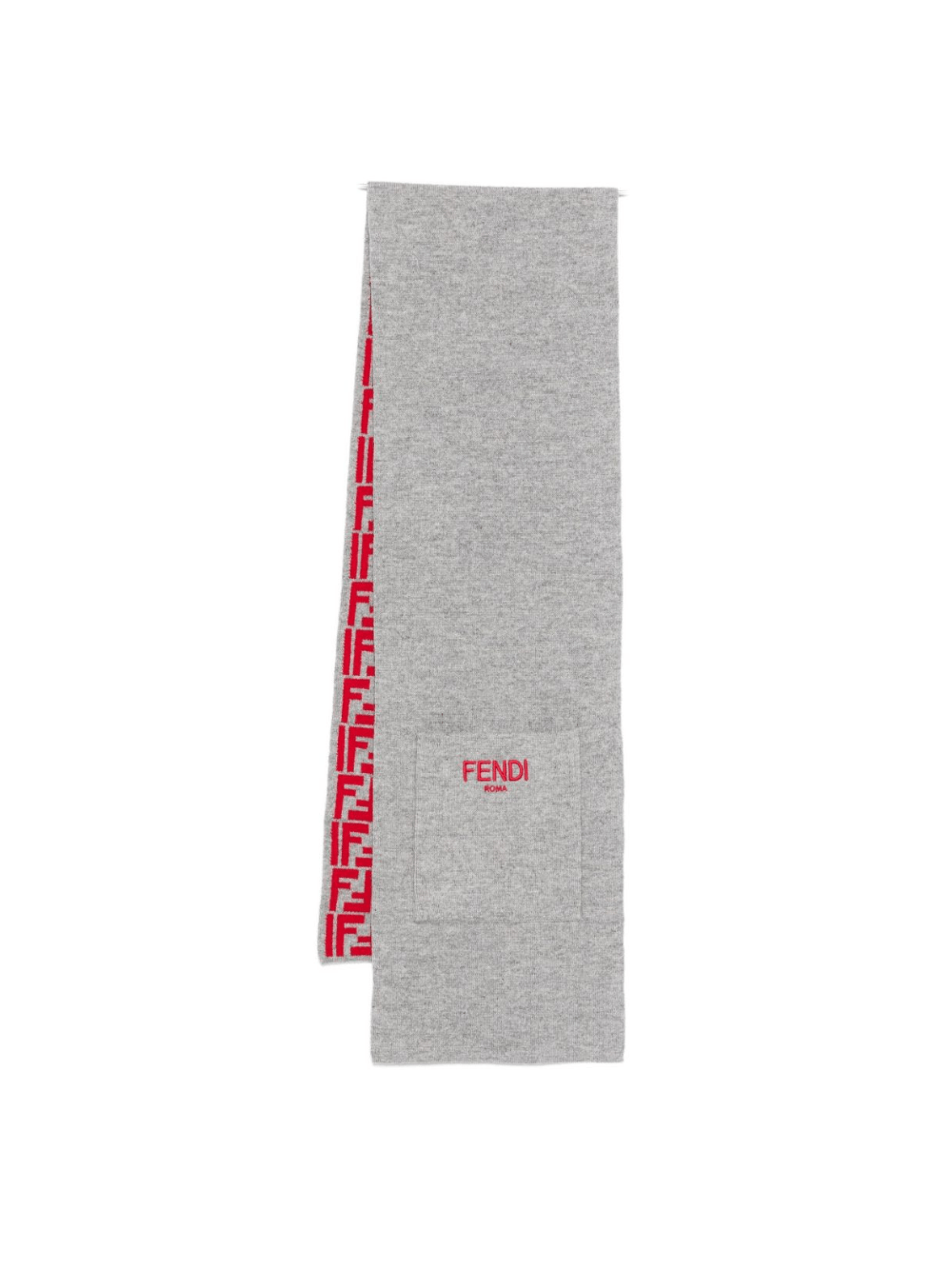 Sciarpa per bambini Fendi Kids grigia con logo FF - Rubino Kids