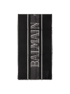 Sciarpa per bambino Balmain Kids nera con logo - Rubino Kids
