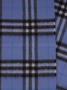 Sciarpa per bambino Burberry Kids blu con quadri a frangia - Rubino Kids