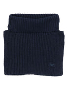 Sciarpa per bambino Emporio Armani Kids blu con motivo a coste - Rubino Kids