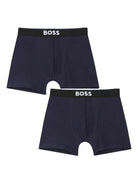 Set 2 boxer Boss Kids blu con stampa - Rubino Kids