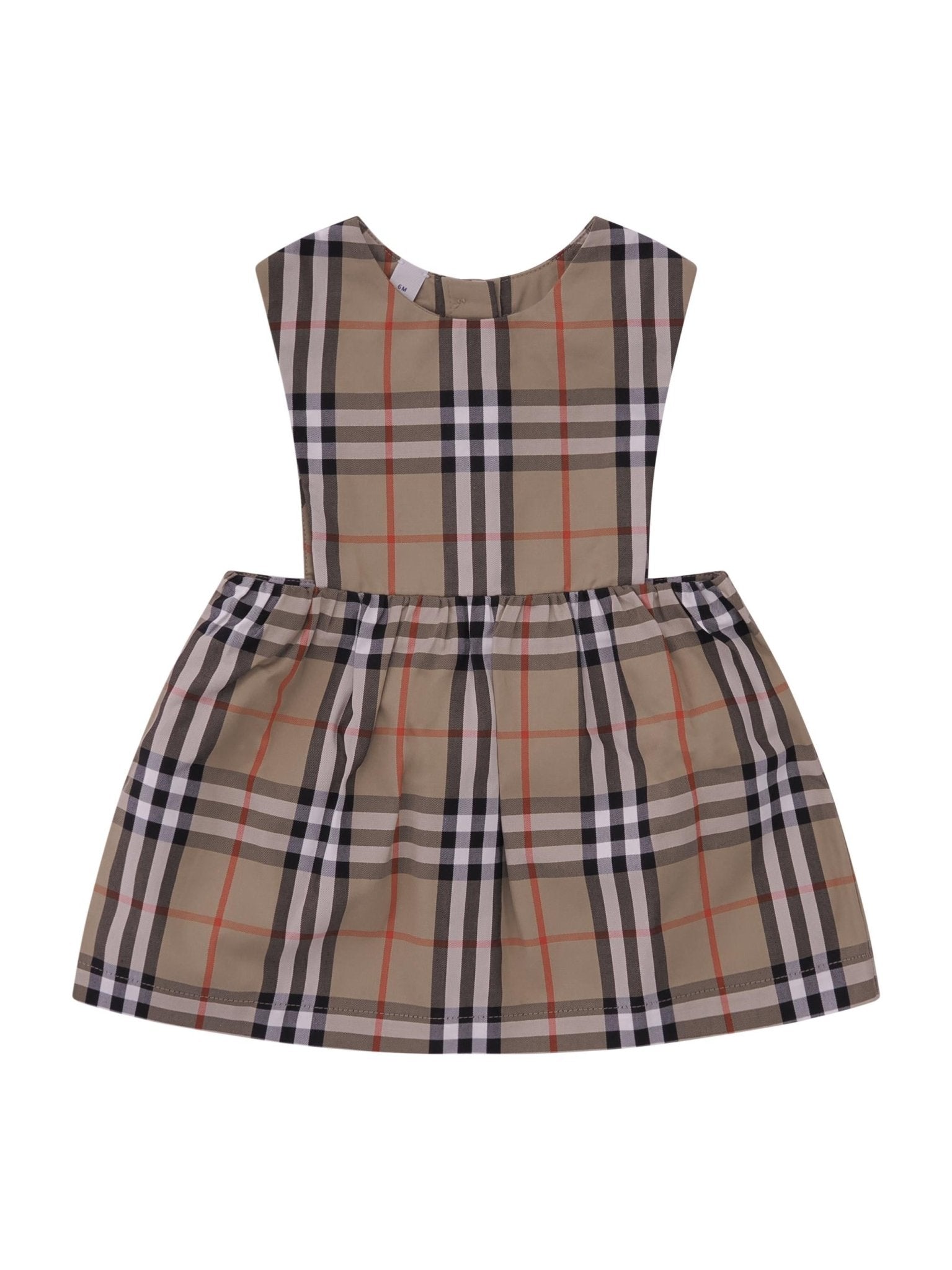 Set abito e body per neonata Burberry Kids beige con motivo a quadri - Rubino Kids