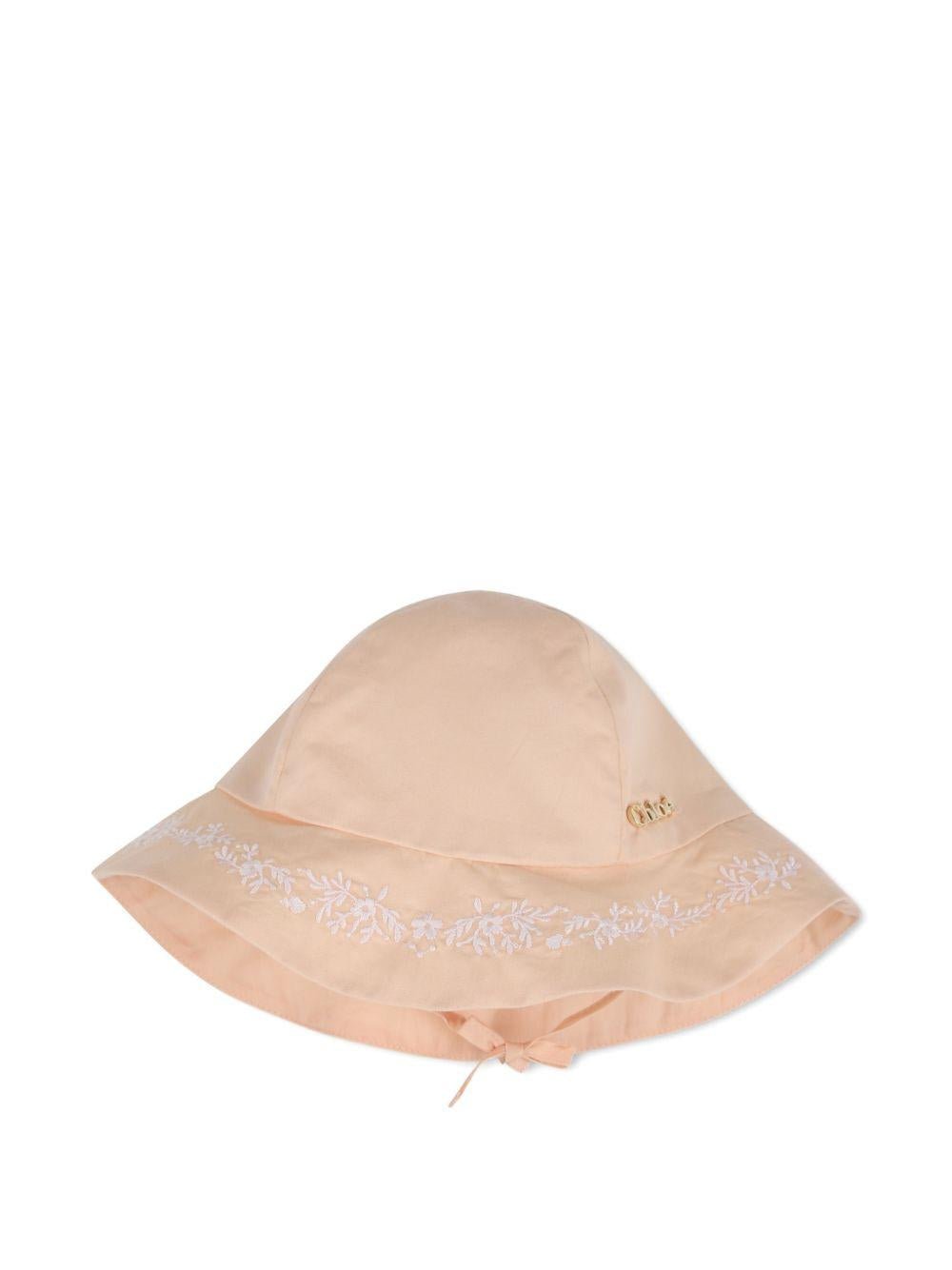 Set abito e cappellino per neonata Chloé Kids rosa con ricamo floreale - Rubino Kids