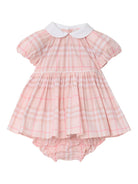 Set abito e culotte per neonata Burberry Kids rosa con motivo a quadri - Rubino Kids