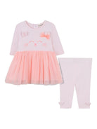 Set abito e leggins per neonata Billieblush rosa con motivo gatto - Rubino Kids