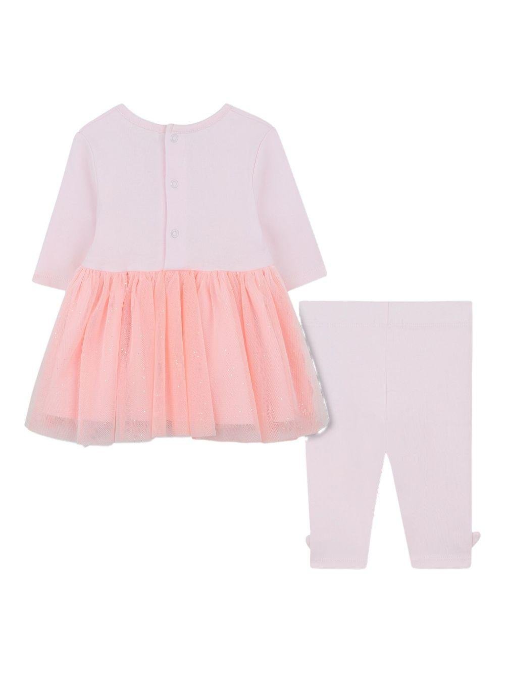 Set abito e leggins per neonata Billieblush rosa con motivo gatto - Rubino Kids