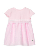 Set abito in tulle point d'esprit (2 pezzi) per neonata Paz Rodriguez rosa con dettaglio fiocco - Rubino Kids