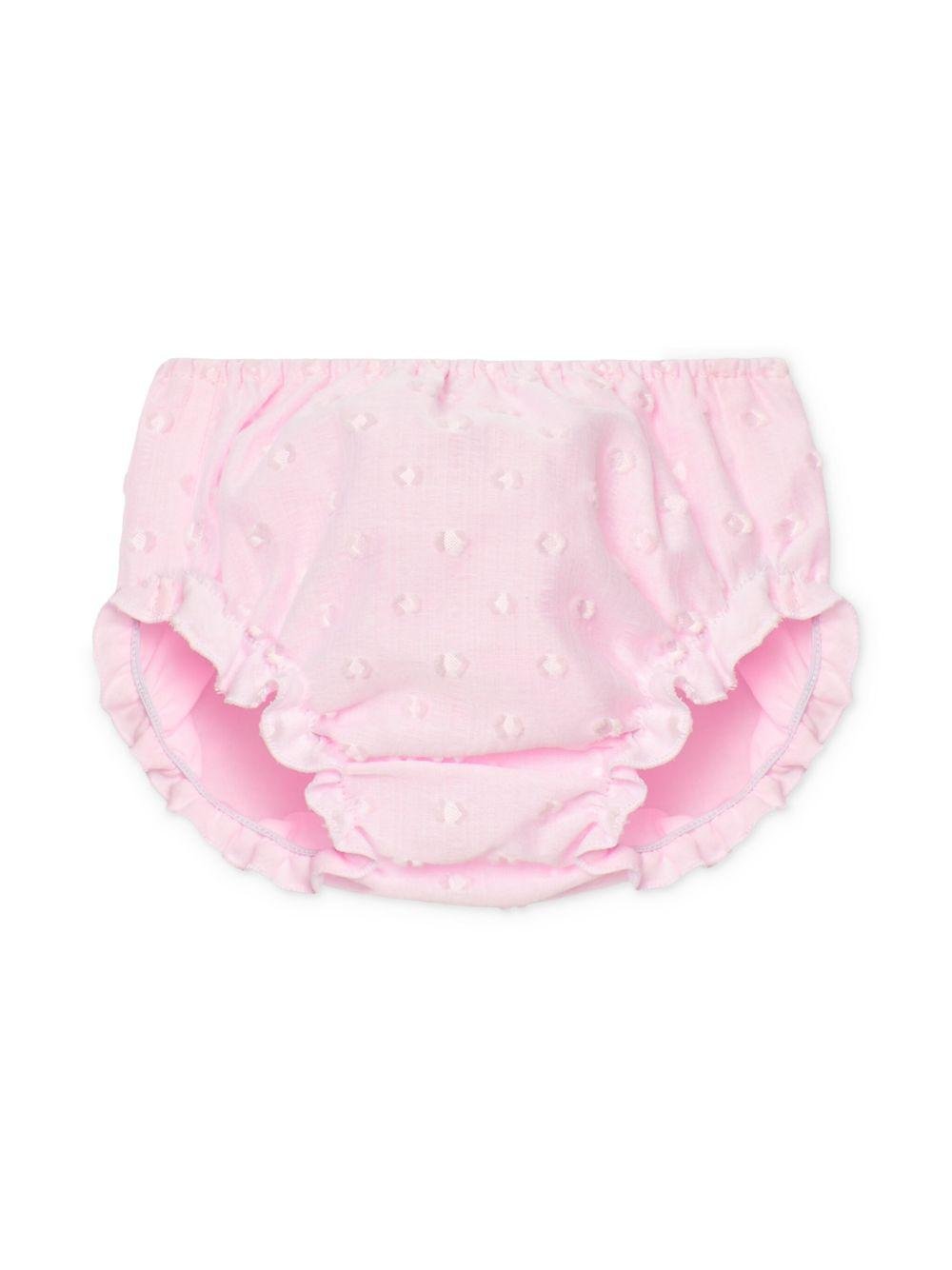Set abito in tulle point d'esprit (2 pezzi) per neonata Paz Rodriguez rosa con dettaglio fiocco - Rubino Kids