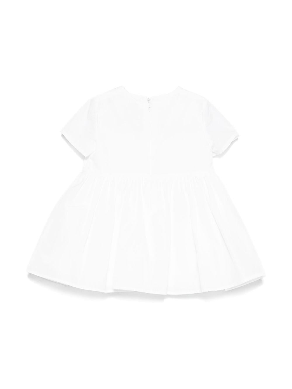 Set abito per neonata Elisabetta Franchi La Mia Bambina bianco in cotone con fiocco - Rubino Kids