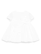 Set abito per neonata Elisabetta Franchi La Mia Bambina bianco in cotone con fiocco - Rubino Kids