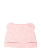 Set berretto e bavaglino per neonata Moschino Kids rosa con motivo Teddy Bear - Rubino Kids