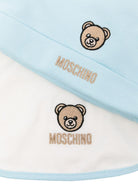 Set berretto e bavaglino per neonato Moschino Kids azzurro con motivo Teddy Bear - Rubino Kids