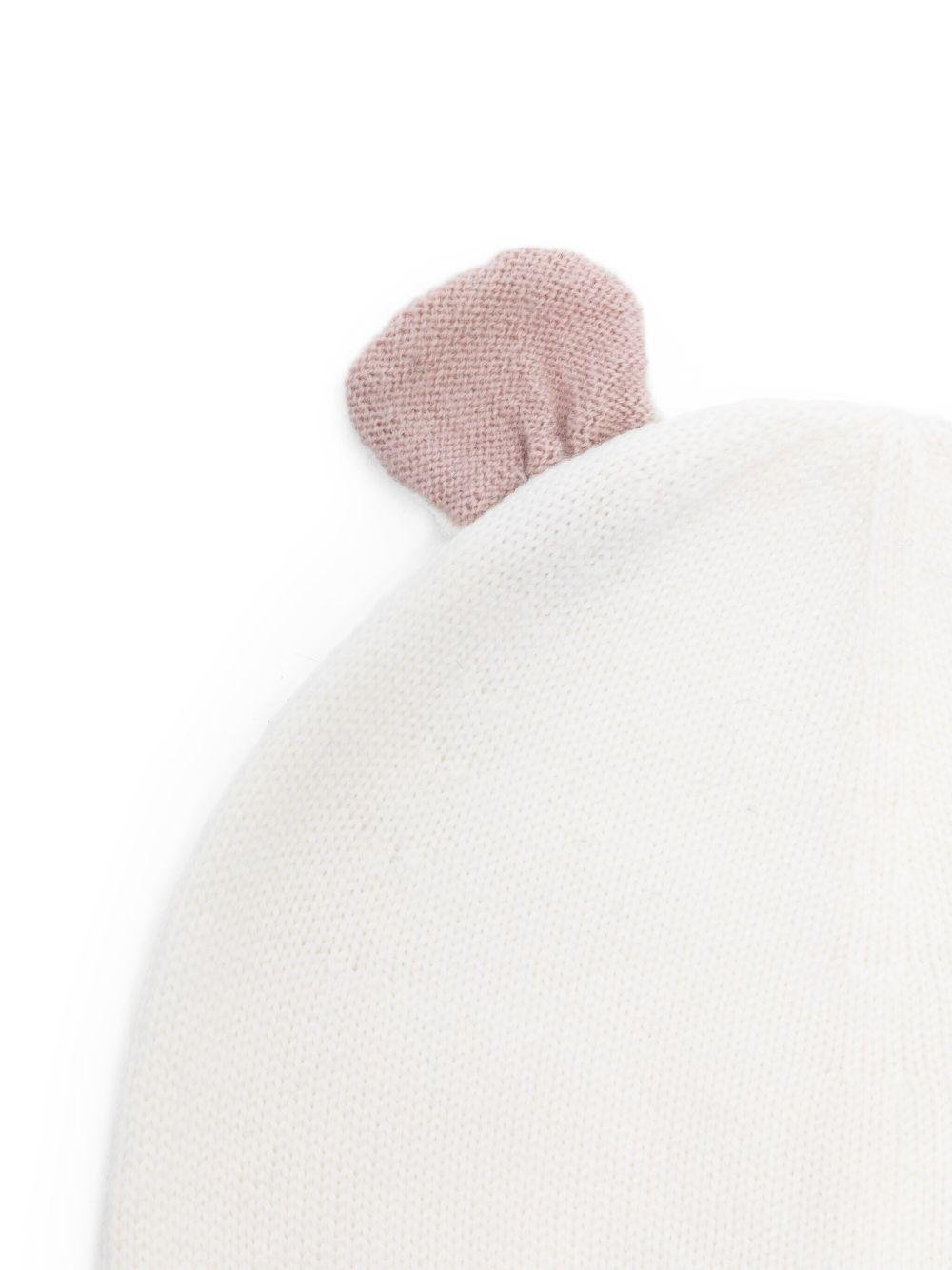 Set berretto e calzini per neonata Gensami Kids bianco con rifiniture gialle - Rubino Kids