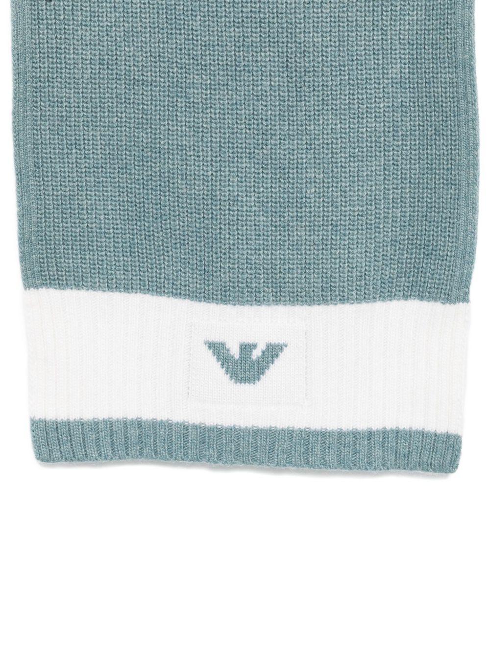 Set berretto e sciarpa per bambino Emporio Armani Kids grigio con logo - Rubino Kids