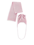 Set berretto e sciarpa per neonata Monnalisa rosa con pompon - Rubino Kids