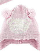 Set berretto e sciarpa per neonata Monnalisa rosa con pompon - Rubino Kids