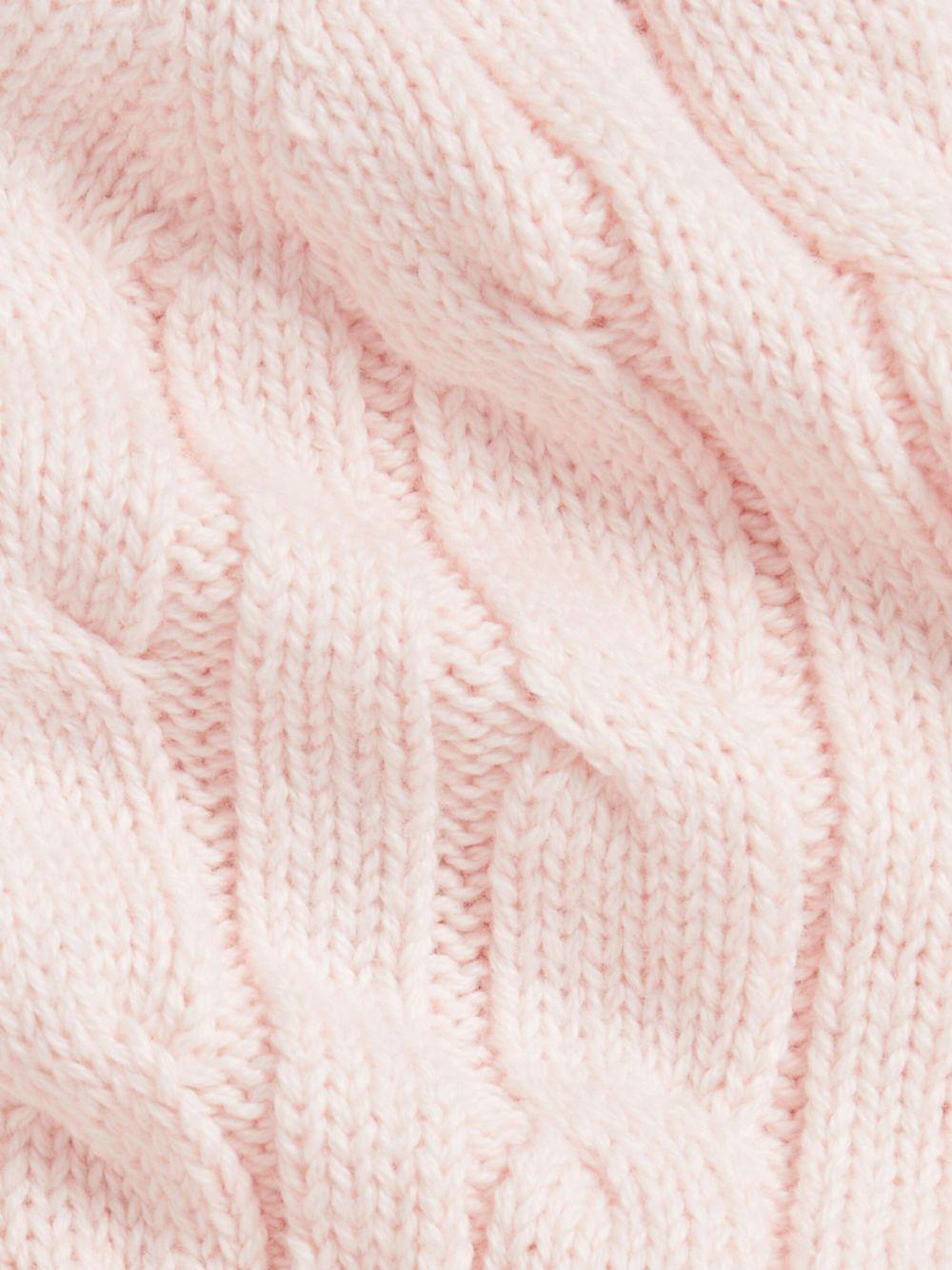 Set berretto e stivali per neonata Polo Ralph Lauren Kids rosa con maglia intrecciata - Rubino Kids