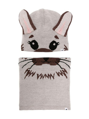 Set berretto Kleo per bambino Molo grigio con motivo animalier