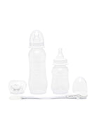 Set biberon e ciuccio per neonati Emporio Armani Kids bianco con stampa - Rubino Kids