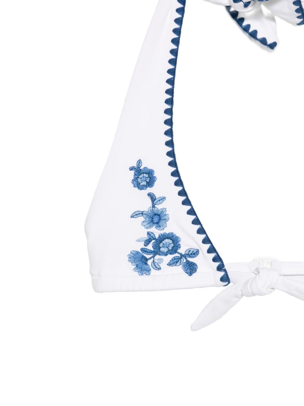 Set bikini per bambina Ermanno Scervino Junior bianco con ricamo - Rubino Kids
