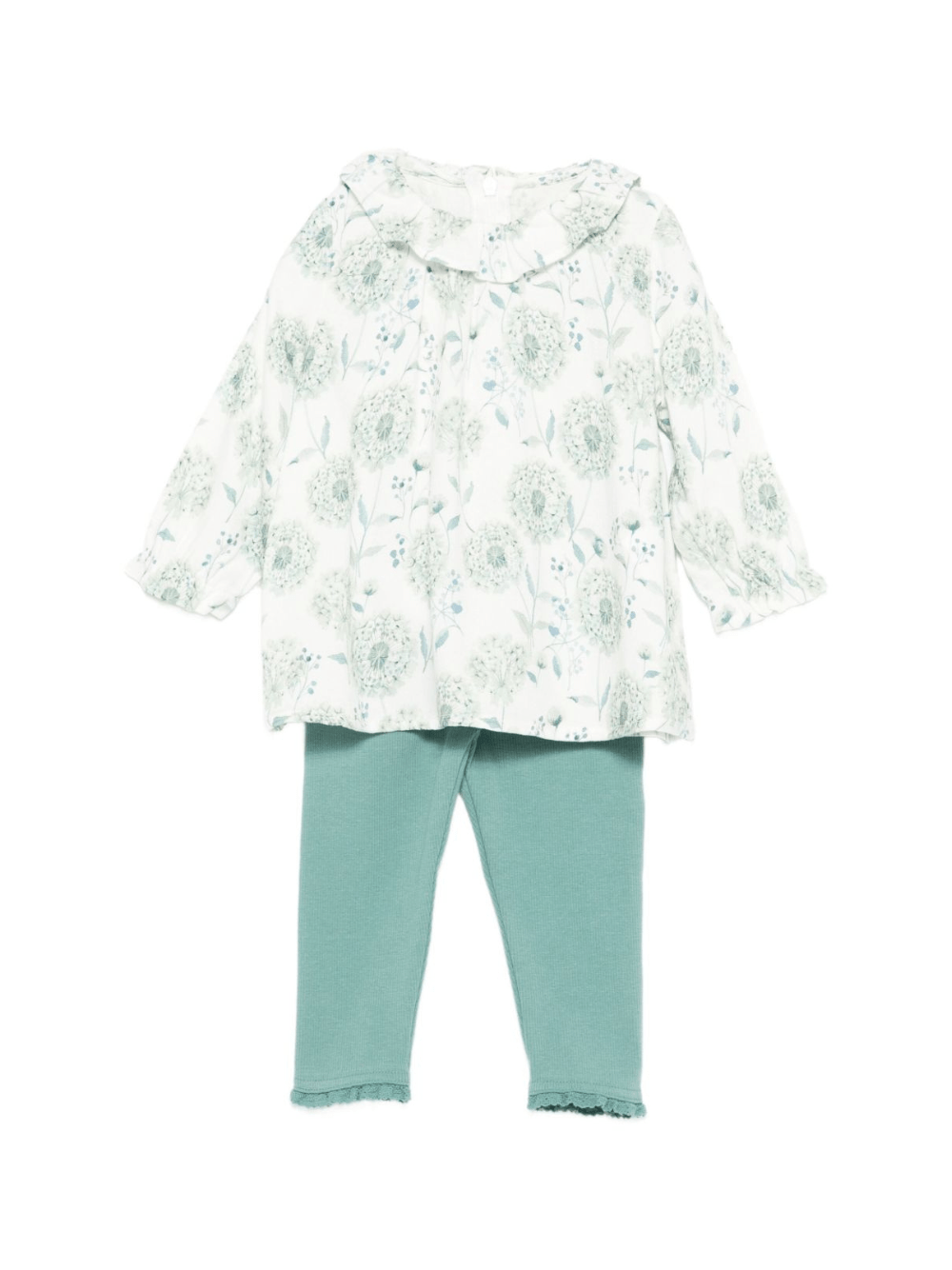 Set blusa e pantaloni per neonata Tartine Et Chocolate verde con stampa floreale - Rubino Kids
