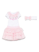 Set body e gonna per neonata Monnalisa rosa con ruches - Rubino Kids