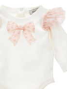 Set body e pantaloni per neonata Monnalisa rosa con fiocco - Rubino Kids