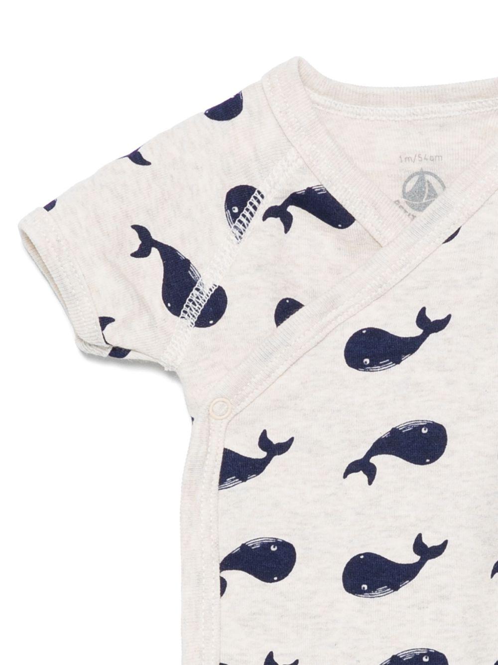 Set body per neonato Petit Bateau bianco in cotone - Rubino Kids