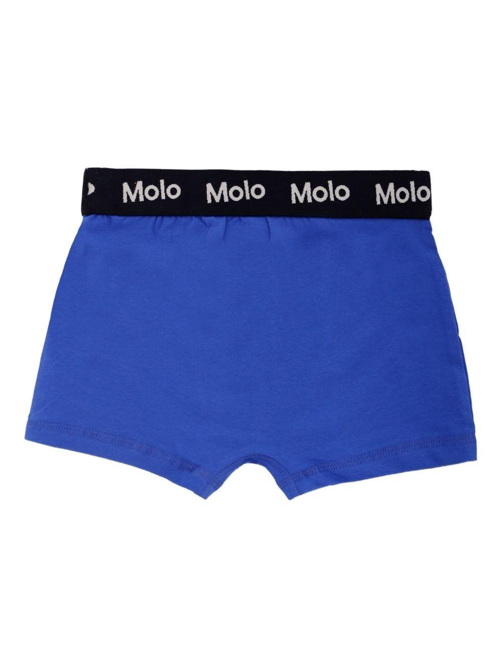 Set boxer per bambino Molo blu Justin con stampa smiley e vita elasticizzata con logo - Rubino Kids
