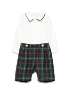 Set camicia con shorts per neonato Mariella Ferrari verde a quadri - Rubino Kids