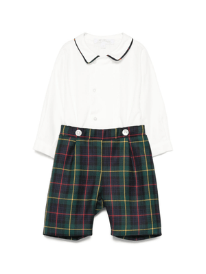 Set camicia con shorts per neonato Mariella Ferrari verde a quadri