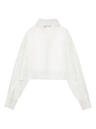 Set camicia crop e top per bambina Monnalisa bianca con colletto classico - Rubino Kids