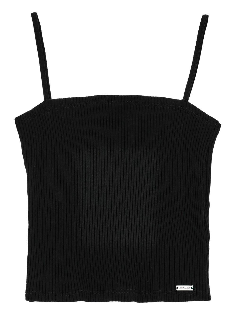 Set camicia crop e top per bambina Monnalisa bianca con colletto classico - Rubino Kids