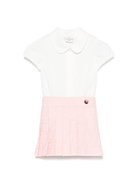Set camicia e gonna plissettata per neonata Fendi Kids bianco e rosa - Rubino Kids