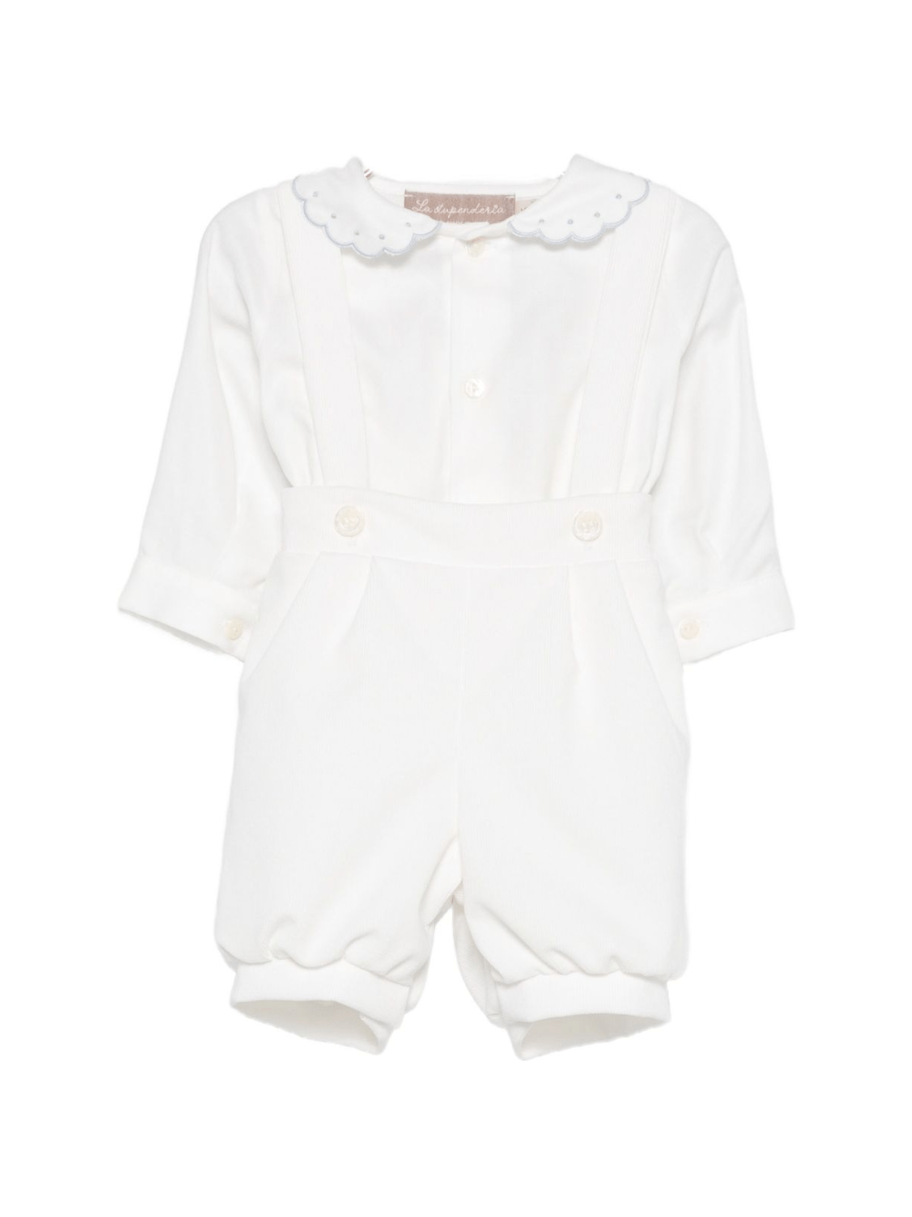 Set camicia e shorts per neonata La Stupenderia bianca con colletto smerlato - Rubino Kids