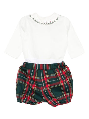 Set camicia e shorts per neonata La Stupenderia multicolore con motivo tartan