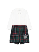 Set camicia e shorts per neonato Fendi Kids bianco a quadri - Rubino Kids