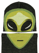 Set cappello e scaldacollo Molo verde con faccia aliena - Rubino Kids