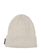 Set cappello e sciarpa per bambini beige in cotone con logo ovesize - Rubino Kids