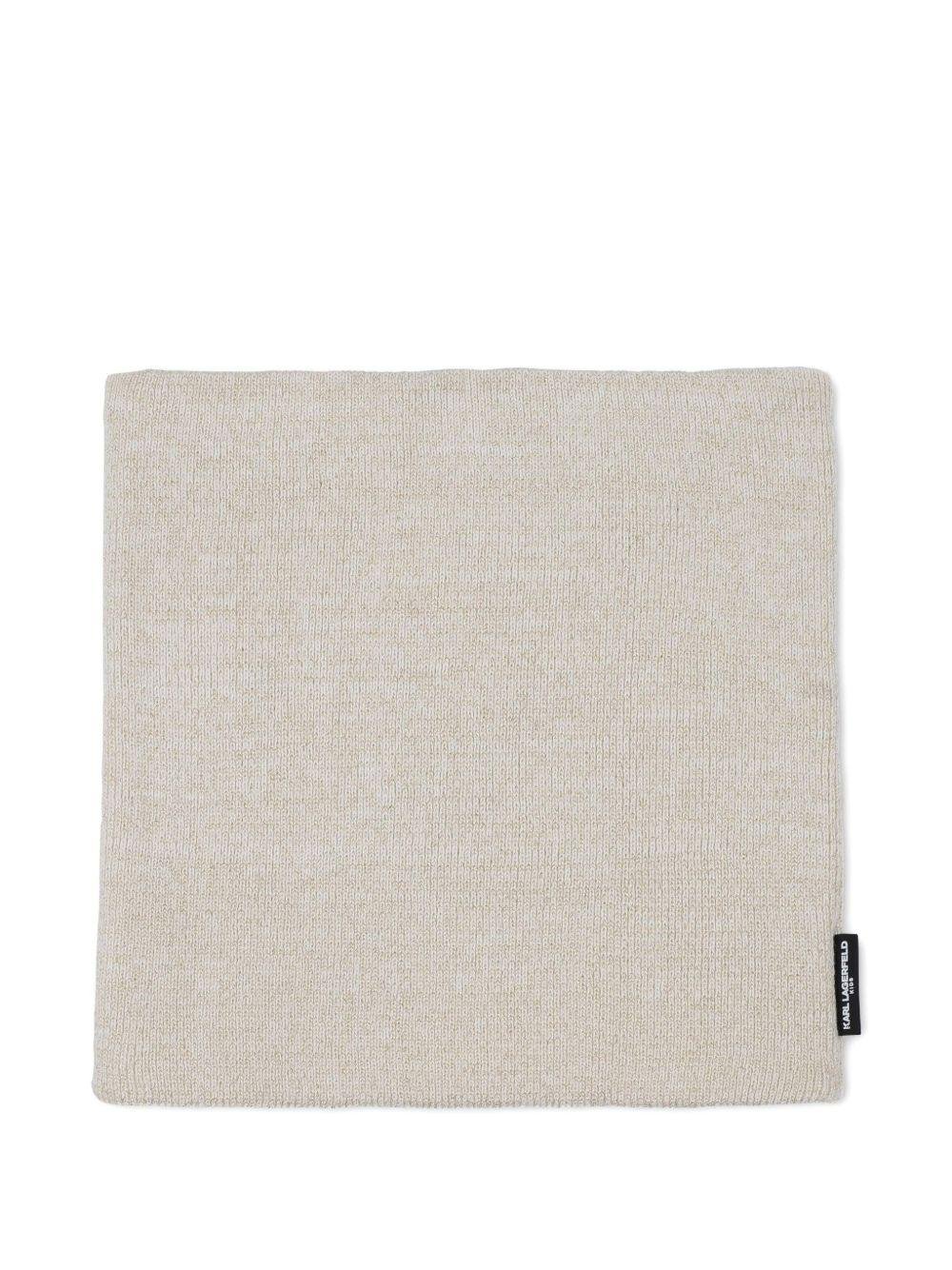 Set cappello e sciarpa per bambini beige in cotone con logo ovesize - Rubino Kids