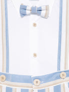 Set cardigan, camicia e shorts per neonato Colorichiari azzurro e beige a righe - Rubino Kids