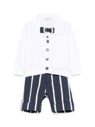 Set cardigan, camicia e shorts per neonato Colorichiari blu e bianco a righe - Rubino Kids