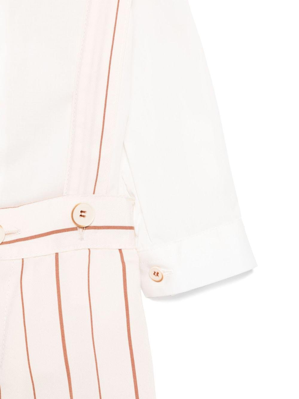 Set cardigan, camicia e shorts per neonato Colorichiari marrone e beige a righe - Rubino Kids