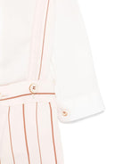 Set cardigan, camicia e shorts per neonato Colorichiari marrone e beige a righe - Rubino Kids