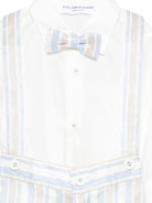 Set cardigan e salopette per neonato Colorichiari azzurro a righe con fiocco (4 pezzi) - Rubino Kids