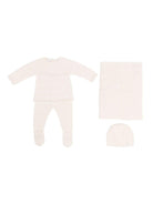 Set completo cappellino e coperta per neonati Paz Rodríguez beige con bordi a coste - Rubino Kids