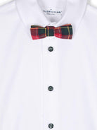 Set con shorts a quadri per bambino Colorichiari verde con dettaglio tasca finta - Rubino Kids