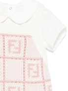 Set con shorts per neonata Fendi Kids bianco con motivo FF - Rubino Kids