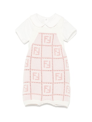 Set con shorts per neonata Fendi Kids bianco con motivo FF